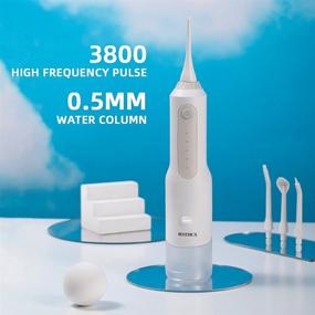 img 1 attached to 🦷 Portable Cordless Dental Oral Irrigator and Teeth Cleaner - Rechargeable, 4 Jet Nozzles, IPX7 Water Flosser with 5 Modes and 170ML Water Tank for Home, Travel, Braces, and Bridges Care
