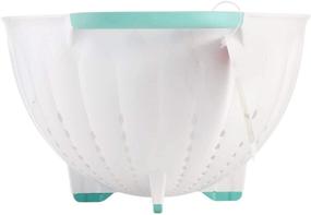 img 3 attached to KitchenAid KE166OSAQA Classic Plastic Colander - 5-Quart Aqua Sky: Durable and Stylish Kitchen Essential