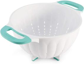 img 4 attached to KitchenAid KE166OSAQA Classic Plastic Colander - 5-Quart Aqua Sky: Durable and Stylish Kitchen Essential