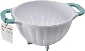 img 1 attached to KitchenAid KE166OSAQA Classic Plastic Colander - 5-Quart Aqua Sky: Durable and Stylish Kitchen Essential