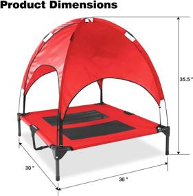 img 3 attached to 🐾 HLong Elevated Pet Cot: Portable Raised Dog Bed with 1 Replacement Cover - Ideal for Indoor and Outdoor Use