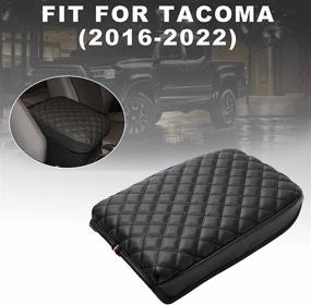 img 4 attached to 🔝 Высококачественный чехол для центральной консоли JKCOVER Premium для Toyota Tacoma 2016-2022 - Черный чехол из искусственной кожи на подлокотник для защиты.