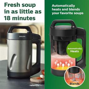 img 3 attached to Philips Soup and Smoothie Maker, 2-4 Servings, HR2204/70, 1.2 Liters, Black & Stainless Steel