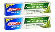 💪 zinc-free denture adhesive: waterproof, extra strong 12-hour hold with aloe vera & myrrh - 1.4oz (pack of 2) logo