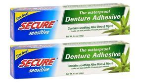 img 4 attached to 💪 Zinc-Free Denture Adhesive: Waterproof, Extra Strong 12-Hour Hold with Aloe Vera & Myrrh - 1.4oz (Pack of 2)