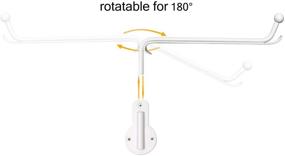 img 1 attached to 🧺 Space-Saving Wall Mounted Clothes Hanger with Swing Arm Holder Valet Hook, Metal Hanging Drying Rack for Closet Organizer, Bathroom, Bedroom, Laundry Room - 2 Pack, White