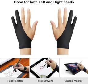 img 2 attached to 🖌️ Enhance Your Drawing Experience with the Pewant Universal Two-Finger Drawing Glove - Perfect for Graphics Tablets, Laptops, iPads, and Sketching! (4 Pack)