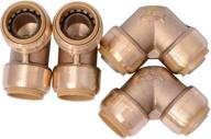 🦈 sharkbite u256lfa4 90° elbow, pex plumbing pipe connector, push-to-connect fittings, compatible with copper, cpvc, hdpe, 3/4 inch, pack of 4 логотип