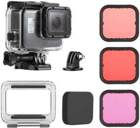 img 4 attached to 🌊 SOONSUN 45m Underwater Waterproof Dive Housing Case: Dive Filters for GoPro Hero 5 6 7 Black & Hero (2018)