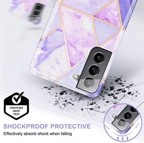 img 2 attached to 💜 COANJIUO Samsung Galaxy S21 5G Case 6.2" - Ultra Slim Soft TPU Shockproof Bumper, Flexible Anti-Scratch Women Stylish Geometric Marble Phone Protective Cover (A-Lavender Purple)