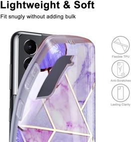 img 1 attached to 💜 COANJIUO Samsung Galaxy S21 5G Case 6.2" - Ultra Slim Soft TPU Shockproof Bumper, Flexible Anti-Scratch Women Stylish Geometric Marble Phone Protective Cover (A-Lavender Purple)