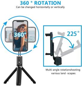img 2 attached to 📸 Extendable Selfie Stick Tripod with Wireless Remote for iPhone, Samsung, Huawei, and More - Black