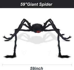 img 3 attached to 🕷️ Halloween Decorations - Jiaqee 4.9 FT Scary Hairy Giant Spider for Outdoor Halloween Decor, Halloween Spider