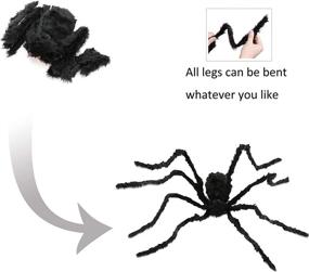 img 2 attached to 🕷️ Halloween Decorations - Jiaqee 4.9 FT Scary Hairy Giant Spider for Outdoor Halloween Decor, Halloween Spider