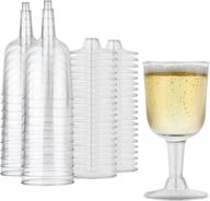 🍷 20 pack of bpa free & recyclable 5 oz clear plastic wine glasses by stock your home - shatterproof goblets, disposable & reusable cups for champagne, dessert, food samples, catering, weddings logo