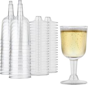 img 4 attached to 🍷 20 Pack of BPA Free & Recyclable 5 oz Clear Plastic Wine Glasses by Stock Your Home - Shatterproof Goblets, Disposable & Reusable Cups for Champagne, Dessert, Food Samples, Catering, Weddings