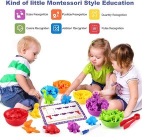 img 3 attached to 🦖 Colorful Dinosaur Toys for Kids 3-5, 102-Piece Set of Counting Toys with Assorted Shapes and Colors, Montessori Toddler Learning Toy for 2-6 Year Old Boys Girls, Ideal Gifts for Age 2-4