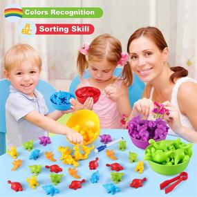 img 2 attached to 🦖 Colorful Dinosaur Toys for Kids 3-5, 102-Piece Set of Counting Toys with Assorted Shapes and Colors, Montessori Toddler Learning Toy for 2-6 Year Old Boys Girls, Ideal Gifts for Age 2-4