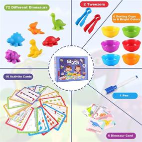 img 1 attached to 🦖 Colorful Dinosaur Toys for Kids 3-5, 102-Piece Set of Counting Toys with Assorted Shapes and Colors, Montessori Toddler Learning Toy for 2-6 Year Old Boys Girls, Ideal Gifts for Age 2-4