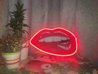 💋 14-inch neon sign wall decor art led neon light print - women's red lips home decoration for bedroom, lounge, office - usb powered led light decor sign party логотип