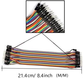 img 3 attached to 🔌 DaFuRui 120pcs 21cm Multicolored Dupont Wire Breadboard Jumper Wire Kit - 40pin Male to Female, Male to Male, Female to Female Ribbon Cables Compatible with Arduino