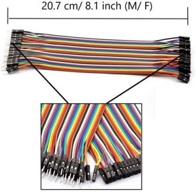 img 2 attached to 🔌 DaFuRui 120pcs 21cm Multicolored Dupont Wire Breadboard Jumper Wire Kit - 40pin Male to Female, Male to Male, Female to Female Ribbon Cables Compatible with Arduino