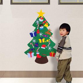 img 1 attached to 🎄 ShaggyDogz DIY Felt Christmas Tree Set: 26 Ornaments for Kids, Perfect Xmas & New Year Decoration (Style 1)