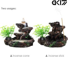 img 2 attached to 🌊 DK177 Waterfall Backflow Incense Burner: Small Cone & Stick Holder for a Serene Zen Inscense Experience