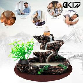 img 1 attached to 🌊 DK177 Waterfall Backflow Incense Burner: Small Cone & Stick Holder for a Serene Zen Inscense Experience