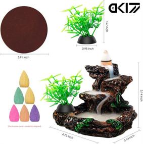 img 3 attached to 🌊 DK177 Waterfall Backflow Incense Burner: Small Cone & Stick Holder for a Serene Zen Inscense Experience