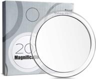 🔍 snowflakes 20x magnifying mirror - easy mounting, 4-inch round mirror with suction cups for precise eyeliner application, tweezing, blackhead/blemish removal, and more. logo
