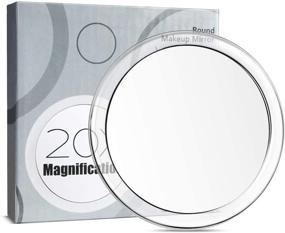 img 4 attached to 🔍 Snowflakes 20x Magnifying Mirror - Easy Mounting, 4-Inch Round Mirror with Suction Cups for Precise Eyeliner Application, Tweezing, Blackhead/Blemish Removal, and More.