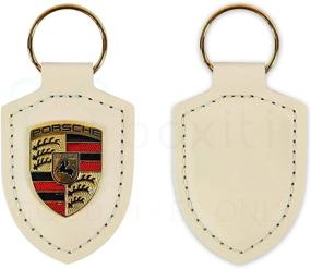 img 1 attached to 🏎️ Authentic Porsche Crest on White Leather