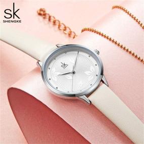 img 1 attached to ⌚ Женские водонепроницаемые часы SHENGKE с простым циферблатом и кожаным ремешком - Женские часы Relogio