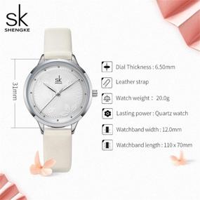 img 3 attached to ⌚ Женские водонепроницаемые часы SHENGKE с простым циферблатом и кожаным ремешком - Женские часы Relogio