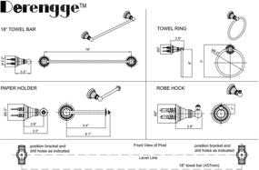 img 1 attached to 🛁 Derengge F-080-NB 4-piece Bathroom Hardware Accessory Set – Towel Bar, Towel Ring, Paper Holder, Robe Hook in Oil Rubbed Bronze