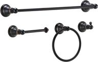 🛁 derengge f-080-nb 4-piece bathroom hardware accessory set – towel bar, towel ring, paper holder, robe hook in oil rubbed bronze logo