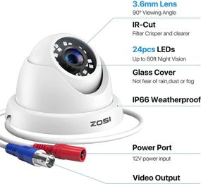 img 3 attached to 📷 ZOSI 4 Pack 2.0MP HD 1080P Security Cameras Kit - Versatile Indoor Outdoor CCTV Dome Cameras with Night Vision for HD-TVI AHD CVI Analog DVR Systems