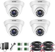 📷 zosi 4 pack 2.0mp hd 1080p security cameras kit - versatile indoor outdoor cctv dome cameras with night vision for hd-tvi ahd cvi analog dvr systems logo