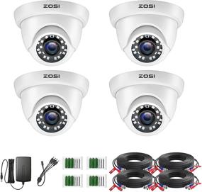 img 4 attached to 📷 ZOSI 4 Pack 2.0MP HD 1080P Security Cameras Kit - Versatile Indoor Outdoor CCTV Dome Cameras with Night Vision for HD-TVI AHD CVI Analog DVR Systems