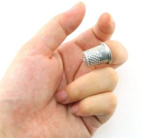 img 1 attached to 🧵 Tegg Metal Thimble Set - 10PCS 19X18mm Silver Sewing Quilting Finger Protectors