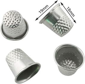 img 3 attached to 🧵 Tegg Metal Thimble Set - 10PCS 19X18mm Silver Sewing Quilting Finger Protectors