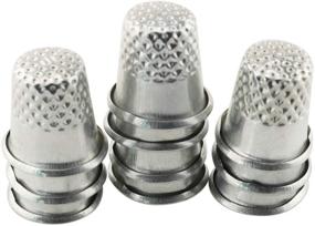 img 2 attached to 🧵 Tegg Metal Thimble Set - 10PCS 19X18mm Silver Sewing Quilting Finger Protectors