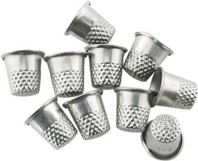 img 4 attached to 🧵 Tegg Metal Thimble Set - 10PCS 19X18mm Silver Sewing Quilting Finger Protectors