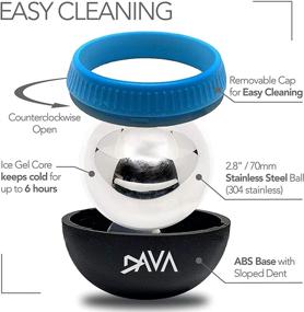 img 2 attached to 🏐 DAVA Rapid Recovery Cold/Hot Massage Therapy Ball - Ice Roller for Inflammation Reduction, Myofascial Release, Deep Tissue Massage, and Pain Relief with Removable Free Rolling Ball and Ice Pack