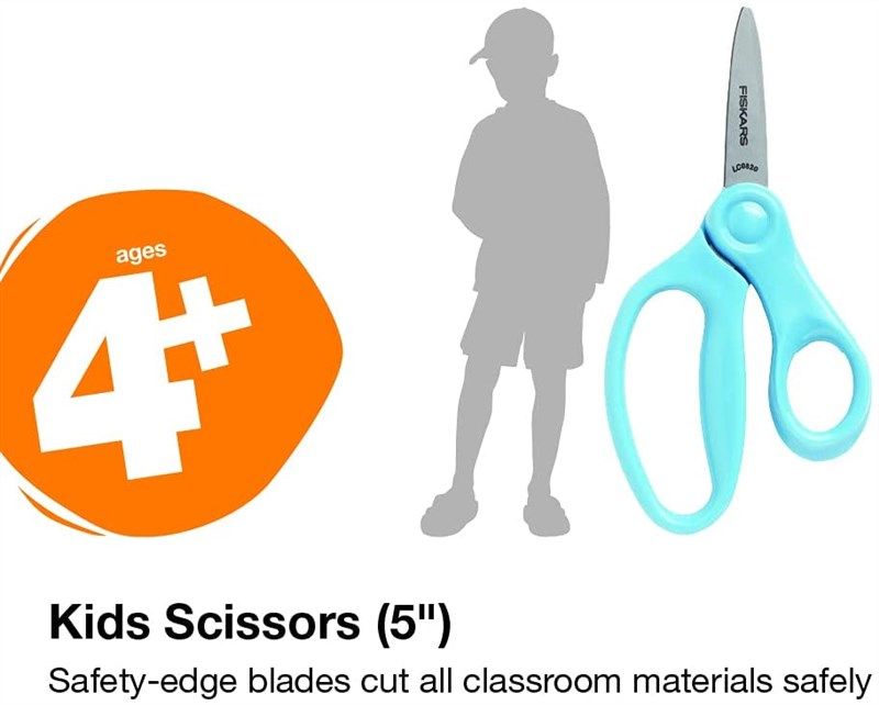 Fiskars 5 inch Pointed Tip Kids Scissors (Turquoise)