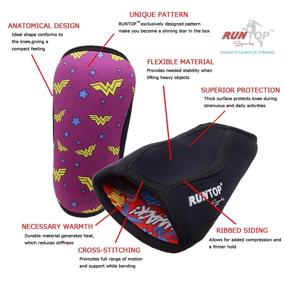 img 3 attached to RUNTOP Knee Sleeves(Pair)7Mm Neoprene Pads Brace Cap Support Pain Compression Home Squats Cross Fitness Training WODS Weightlifting Powerlifting Kids Children Women Gift(S