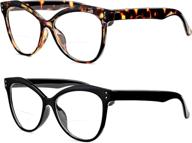 👓 premium 2-pack bifocal blue light blocking reading glasses for women and men - vintage cat eye frame - available in 1.5x, 2.0x, and 2.5x magnification logo