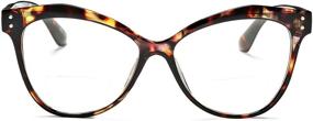 img 3 attached to 👓 Premium 2-Pack Bifocal Blue Light Blocking Reading Glasses for Women and Men - Vintage Cat Eye Frame - Available in 1.5x, 2.0x, and 2.5x Magnification