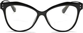 img 2 attached to 👓 Premium 2-Pack Bifocal Blue Light Blocking Reading Glasses for Women and Men - Vintage Cat Eye Frame - Available in 1.5x, 2.0x, and 2.5x Magnification